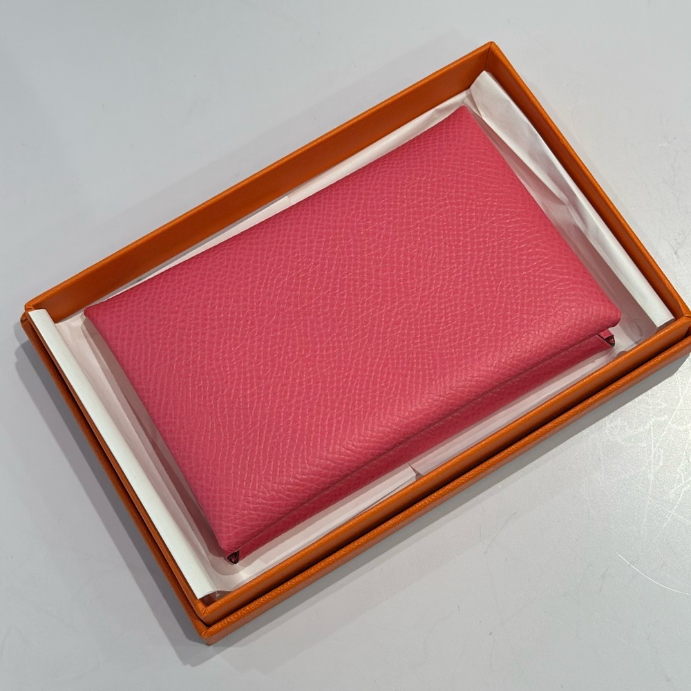 Hermes Calvi Cardholder Pink